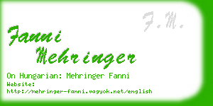 fanni mehringer business card